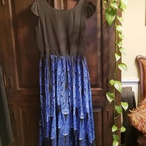 Black dress with blue design NWOT
